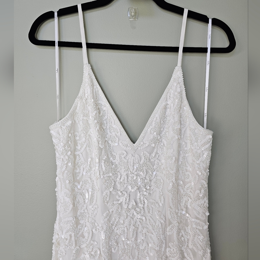 Lulus Everlasting Passion White Sequin Beaded Backless Maxi Wedding Dress - Picture 9 of 16